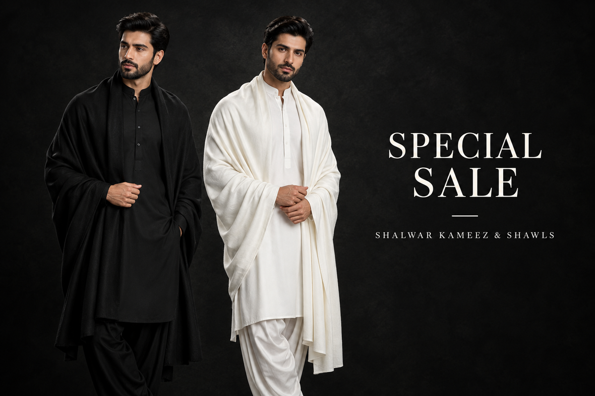 Premium black aur white shalwar kameez sale banner